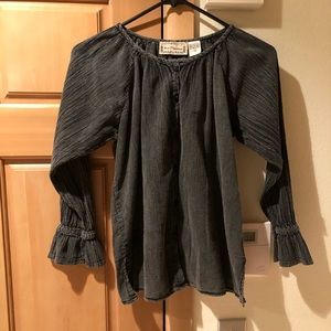 Peasant blouse in charcoal color